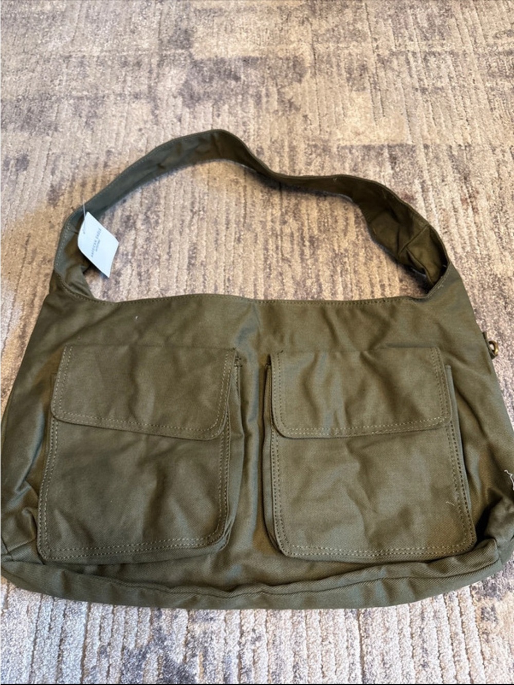 American Eagle Outfitters Olive Green Canvas Shoulder Bag